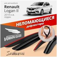 Дефлектор окон Voron Glass Samurai DEF00554 для Renault Logan черный