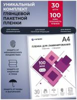 Пленка для ламинирования гелеос, А4, 100 мкм 30 шт