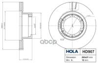 Диск Тормозной Передний Gaz Gazelle 2705-3302 Hola Hd907 HOLA арт. HD907