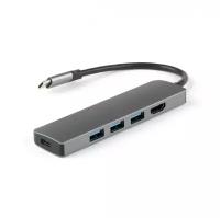 USB-концентратор 5 в 1 IQFuture IQ-C5 Type-C USB Hub, USB-C PD, 3 порта USB 3.0, HDMI, кабель Type-C 12 см