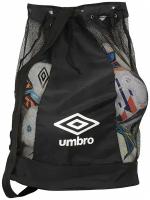 Сумка-мешок Umbro Ball Sack для хранения и транспортировки мячей / Сетка Umbro с плечевым ремнем для 10 мячей / черный, 105л, 40 х 40 х 85 см