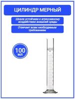 Цилиндр мерный 100 мл с носиком (лабораторный: исполнение 1 - на стеклянном основании) 1-100-2