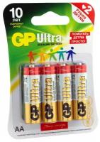 Батарея GP Ultra Alkaline 15AUGLNEW LR6 AA (промо: Подари Жизнь!) (4шт)