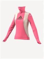 Футболка жен. H38783/adidas/(BLOCK LS TEE W)/ROSE TONE/WONWHI/размер L