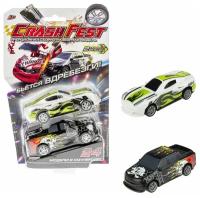 1TOY CrashFest 2 машинки инерционные Vantage/Jolly Roger (2в1, разборная, 10 см, блистер)