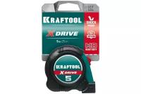 Рулетка KRAFTOOL X-Drive 5 м х 25 мм, ударостойкий обрезиненный корпус