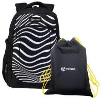 Школьный рюкзак TORBER CLASS X, черно-серый с принтом 