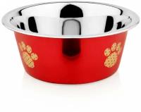 Миска Lilli Pet METAL STAR Paw&bone для животных,240мл, красная