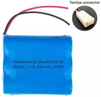 Аккумулятор ShopElectro SE 950АА, 7.2 В, 950 мАч/ 7.2 V, 950 mAh, NiMH, с коннектором Tamiya (3)