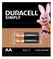 Батарейки щелочные Duracell SIMPLY AA. LR06 1,5V (Пальчиковые)