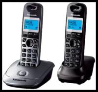 Телефон PANASONIC KX-TG2512RU1, DECT (база серебристая + трубка титан)