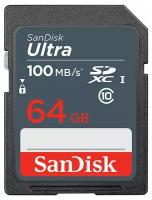 Карта памяти 64Gb - SanDisk Ultra Secure Digital XC Class 10 UHS-I SDSDUNR-064G-GN3IN