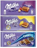 Шоколад Milka Raisins & Hazelnuts + Cream & Biscuit + Oreo (3 шт)