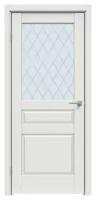 Дверь межкомнатная, Модель 633 ПО, Цвет Белоснежно матовый, Стекло Ромб, 600x2000мм, Комплект