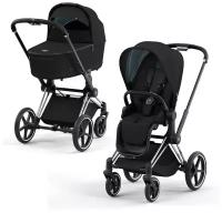 Универсальная коляска Cybex Priam IV 2 в 1, Deep black, цвет шасси: Chrome/Black