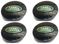 Комплект: колпак на литой диск Land Rover черный с зеленым логотипом 4 шт