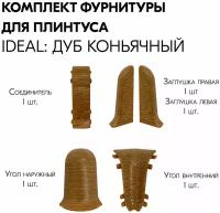 Комплект фурнитуры для плинтуса iDEAL Классик, 5 шт, дуб коньячный