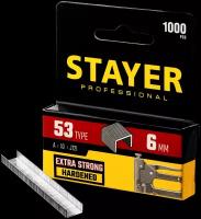 Скобы для степлера STAYER 6 мм, тонкие тип 53 (A/10/JT21), 1000 шт. 3159-06