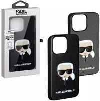 Чехол Karl Lagerfeld Liquid glitter NFT Choupette head Hard для iPhone 14 Pro, цвет Черный (KLHCP14LLNCHCK)