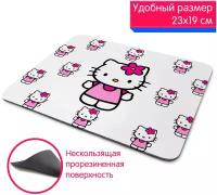 Большой игровой компьютерный коврик для мыши с рисунком hello kitty Хелло Китти кошка в розовом