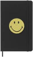 Блокнот Moleskine LE SMILEY Large 130х210мм обложка текстиль 176стр. линейка твердая обложка подар. кор. черный