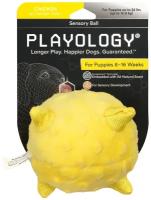 Playology сенсорный плюшевый мяч для щенков PUPPY SENSORY BALL 11 см с ароматом курицы, желтый