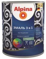 Alpina / Альпина эмаль алкидно уретановая по ржавчине база 3 0,75л