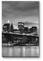 Модульная картина Бруклинский Мост ночью 20x30