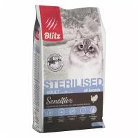 Blitz Sensitive Sterilised Cats сухой корм для стерилизованных кошек, с индейкой - 2 кг