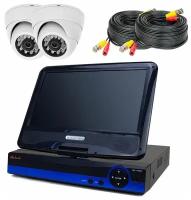 Готовый комплект AHD видеонаблюдения с 2 внутренними камерами 2 Мп и монитором PS-Link KIT-A9202HD