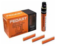 FEDAST Гвозди 3*25мм с газовым баллоном FEDAST 1000шт