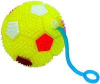 Светящийся ёжик Футбольный мяч. Игрушка антистресс пушистик диаметром 7 см. Резиновый пищащий шар. Футбол на резинке для детей от 3 лет
