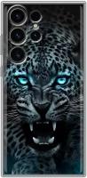 Дизайнерский силиконовый чехол для Гэлакси С23 Ультра / Samsung Galaxy S23 Ultra Темный леопард