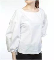 Блуза белая с широким рукавом 7986 р.S