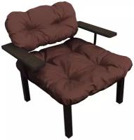 Кресло дачное, коричневая подушка