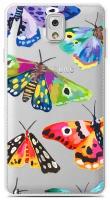 Силиконовый чехол на Samsung Galaxy Note 3 Бабочки / для Самсунг Галакси Ноут 3