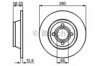 Тормозной диск передний 68 280x13 мин толщ 11мм отв.4 (кол во в упак 2) BOSCH 0986478131