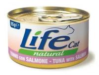 [94451] Lifecat tuna with salmon 85g - консервы для кошек тунец с лососем в бульоне 85 гр., 94451 (2 шт)
