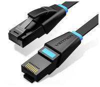 Vention Патч-корд прямой Ethernet UTP cat.6, RJ45, плоский сетевой кабель для ноутбука, роутера, кабель локальной сети, длина 5м, цвет черный