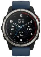 Garmin QUATIX 7 Sapphire Amoled титановый с синим силиконовым ремешком (010-02582-61) Европа