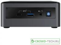 Intel Компьютер NUC BXNUC10I5FNHN 5 Core i5-10210U, VGA UHD Graphics, 4xUSB3.1, 1x m.2 SSD, 1x2.5HDD,VESA, без шнура no codec