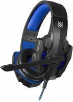Игровые наушники с микрофоном Defender Warhead G-390 черный+синий