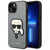 Чехол CG Mobile Karl Lagerfeld PU Saffiano Karl head Patch Hard для iPhone 14 Plus, цвет Серебристый (KLHCP14MSAPKHG)