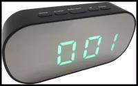 Мир Часов Сетевой будильник DT-6506 ярко-зелёные цифры (дата, температура, регулировка яркости)