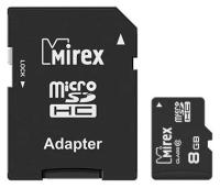 Карта памяти microSDHC с адаптером MIREX 8GB (class 10)