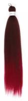 SIM-BRAIDS Канекалон двухцветный, гофрированный, 65 см, 90 гр, цвет русый/бордовый(#FR-9), Queen fair
