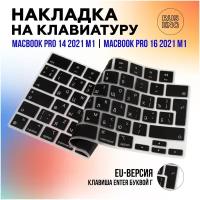 Защитная накладка на клавиатуру MacBook Pro 14 2021 (A2442), MacBook Pro 16 2021 (A2485), RUS/ENG раскладка, европейская версия ENTER - буквой Г