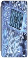 Чехол-книжка Голубая микросхема на Huawei Mate 50 Pro / Хуавей Мейт 50 Про черный