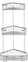 S-002832-3 Savol Полка решетка для ванной настенная угловая, тройная. хром