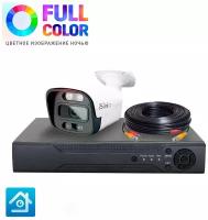 Комплект видеонаблюдения AHD PS-link KIT-C201HDC 1 уличная 2Мп FColor камера